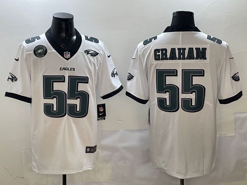 Men Philadelphia Eagles #55 Graham White Second generation Nike 2025 Limited NFL Jersey style 6